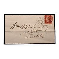 Great Britain. Victoria, Perforated Penny Red on Mourning Envelope.