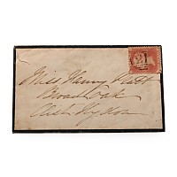 Great Britain. Victoria, Perforated Penny Red on Mourning Envelope.