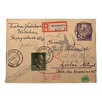 Poland. World War II Post Card with Stamps.