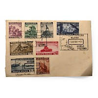 Poland. World War II Group of Eight [8] Stamps on Card.