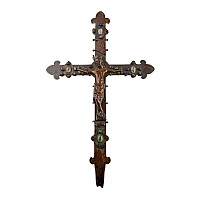 Large Medieval Limoges Gilt Copper Processional Cross