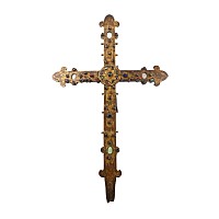 Large Medieval Limoges Gilt Copper Processional Cross