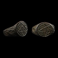 Medieval Bronze Ring with Pentagram