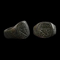 Medieval Bronze Ring with Pentagram