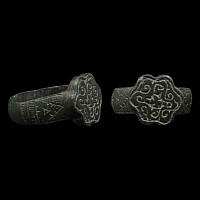 Medieval Bronze Ring with Wave Pattern
