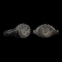 Medieval Bronze Christian Ring with Greek Inscription