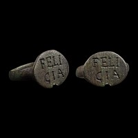 Roman Bronze Ring with FELI CIA