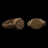 Medieval Bronze Ring with Cross