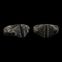 Medieval Bronze Ring with Fan Design