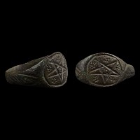 Medieval Bronze Ring with Pentagram