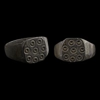 Medieval Bronze Ring with Ring-and-Dot Rosette
