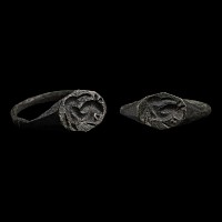 Roman Bronze Ring with Rabbit