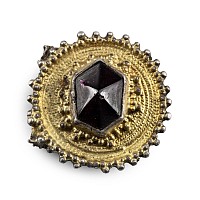 Tudor Period Silver-Gilt Mount with Facetted Garnet