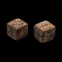 Roman Bone Gaming Dice Pair