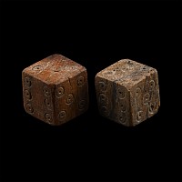 Roman Bone Gaming Dice Pair