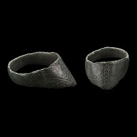 Medieval Bronze Decorated Archer's Thumb Ring