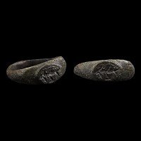 Roman Early Christian Bronze Ring with Fish