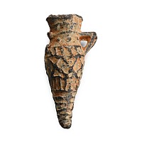 Byzantine Lead Decorated Pilgrim's Holy Water Ampulla