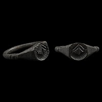 Late Roman Bronze Ring with Galley