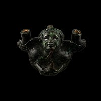 Roman Bronze Eros Cradling Goose Applique