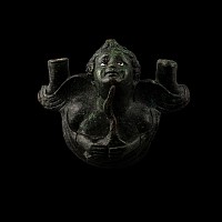 Roman Bronze Eros Cradling Goose Applique