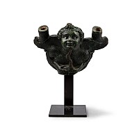 Roman Bronze Eros Cradling Goose Applique