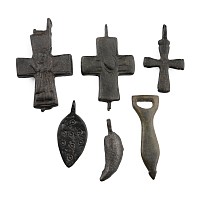 Byzantine Bronze Cross and Other Pendant Collection