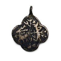 Medieval Knight's Heraldic Horse Harness Pendant with Royal Hunting Scene
