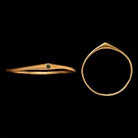 Medieval Gold Bishop's Stirrup Ring with Green Cabochon
