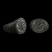 Medieval Bronze Ring with Fleur-De-Lys