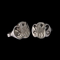 Post Medieval Silver Memento Mori Ring with Skeleton in Coffin Flanked by Rearing Snakes