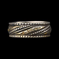 Tudor Decorated 'TENES LA [F]OY' Silver Posy Ring