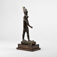 Egyptian Bronze Figure of Horus Standing on an Oryx