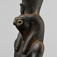Egyptian Bronze Figure of Horus Standing on an Oryx