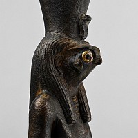 Egyptian Bronze Figure of Horus Standing on an Oryx