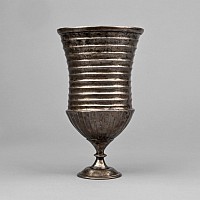 Large Graeco-Parthian Ribbed Silver Goblet