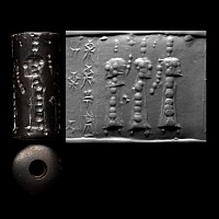 Old Babylonian Haematite Cylinder Seal with God Amurru