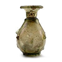Roman Glass Sprinkler Vessel with Applied Fish