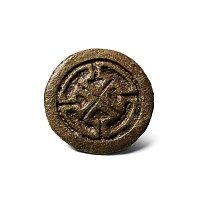 Anglo-Saxon Bronze Disc Brooch with Cruciform Axe Design