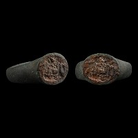Roman Bronze Ring with Snake