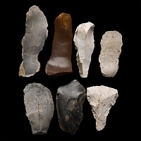British Stone Age Knapped Scraper and Knife Blade Collection