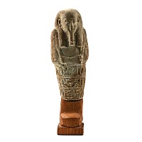 Egyptian Pale Green Glazed Faience Shabti Fragment with Hieroglyphs