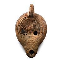 Roman Terracotta Oil Lamp with Bird Facing Right