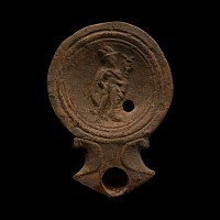 Roman Terracotta Oil Lamp with Mercury