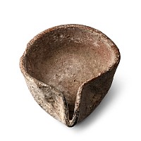 Greek Terracotta Pinched Rim Oil Lamp