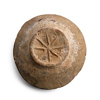 Byzantine Terracotta Oil Lamp with Grape Vines