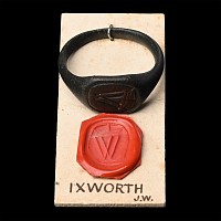 Large Medieval Bronze 'Ixworth' Signet Ring with Crowned W