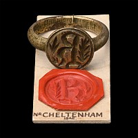 Very Large Medieval 'Cheltenham' Bronze Signet Glove Ring