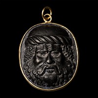 Gold Pendant with Glass Head
