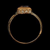 Stuart Period Enamelled Gold Ring with Table-Cut Rock Crystal